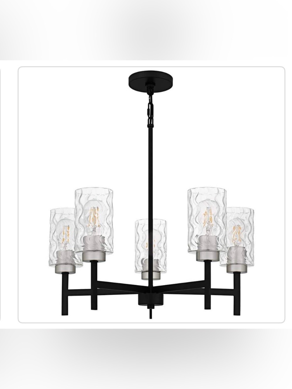 New DSI Elara 5-Light Chandelier with Textured Glass Shades